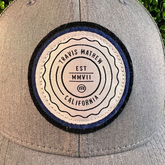 Travis Mathew THE PATCH Hat Heather Grey Adult OS Snap Back Trucker Hat Cap - Picture 5 of 11